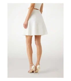GUESS Tamara Flare Tweed Skirt white Clearance