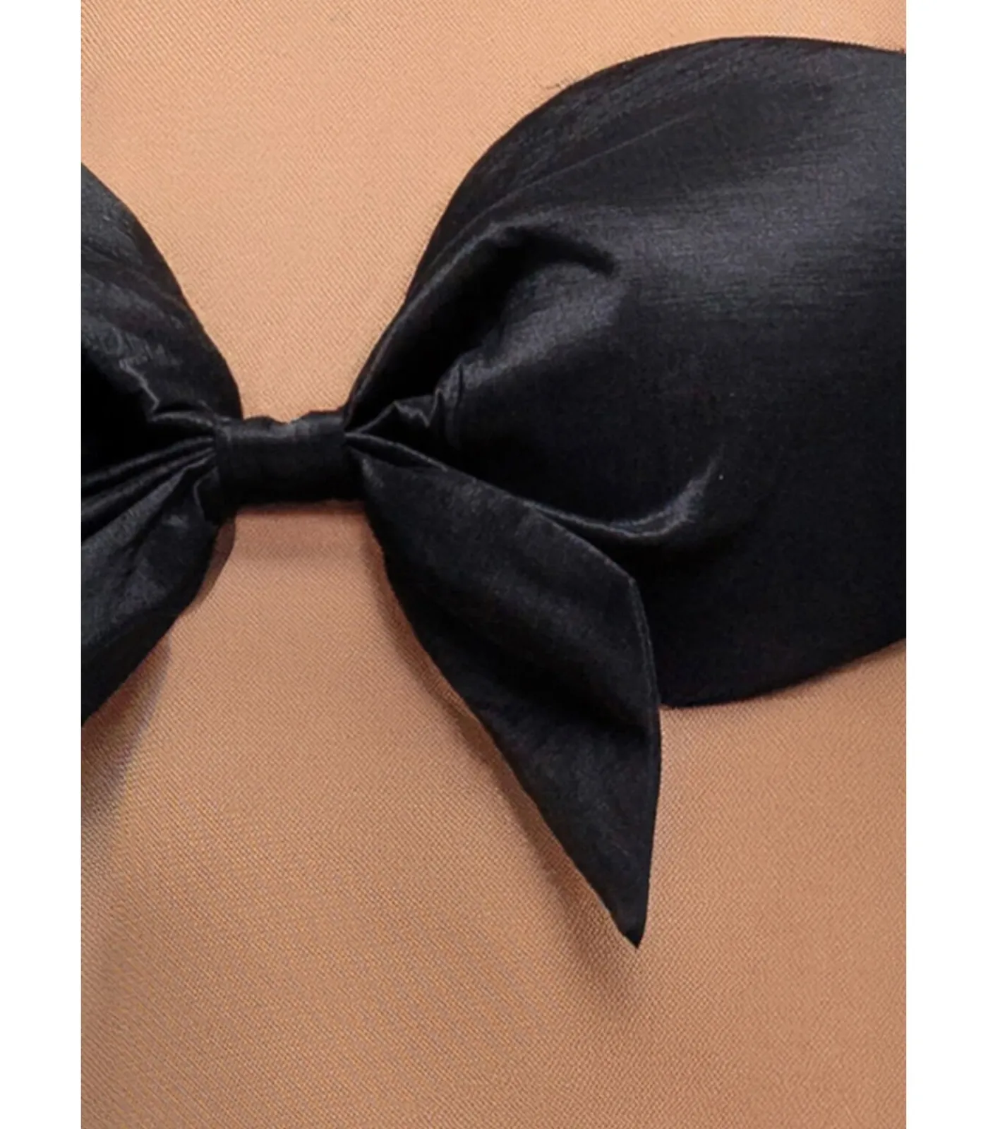 Goddiva Tanktop “Nude Mesh Sleeveless Taffeta Bow Top” black
