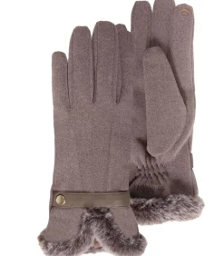 ISOTONER suède handschoenen voor dames taupe Sale