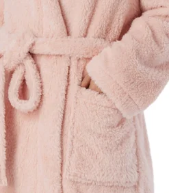 SCHIESSER Teddy Fleece - badjas pink Outlet