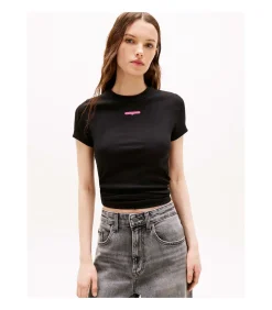 Tommy Jeans Tjw Slim Script Label Ss Tee Ext black Best
