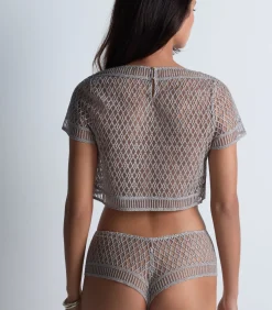 Aubade Top met korte mouwen Stardust Dream silver