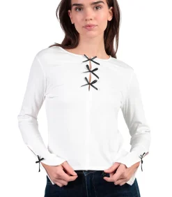 ADMAS Top met lange mouwen Lacitos white Outlet