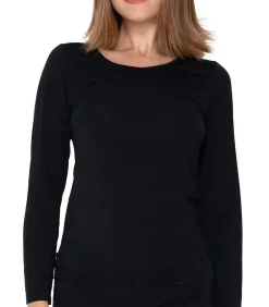 LUNA Top met lange mouwen Micro Touch black Hot