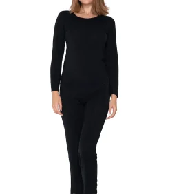 LUNA Top met lange mouwen Micro Touch black Hot
