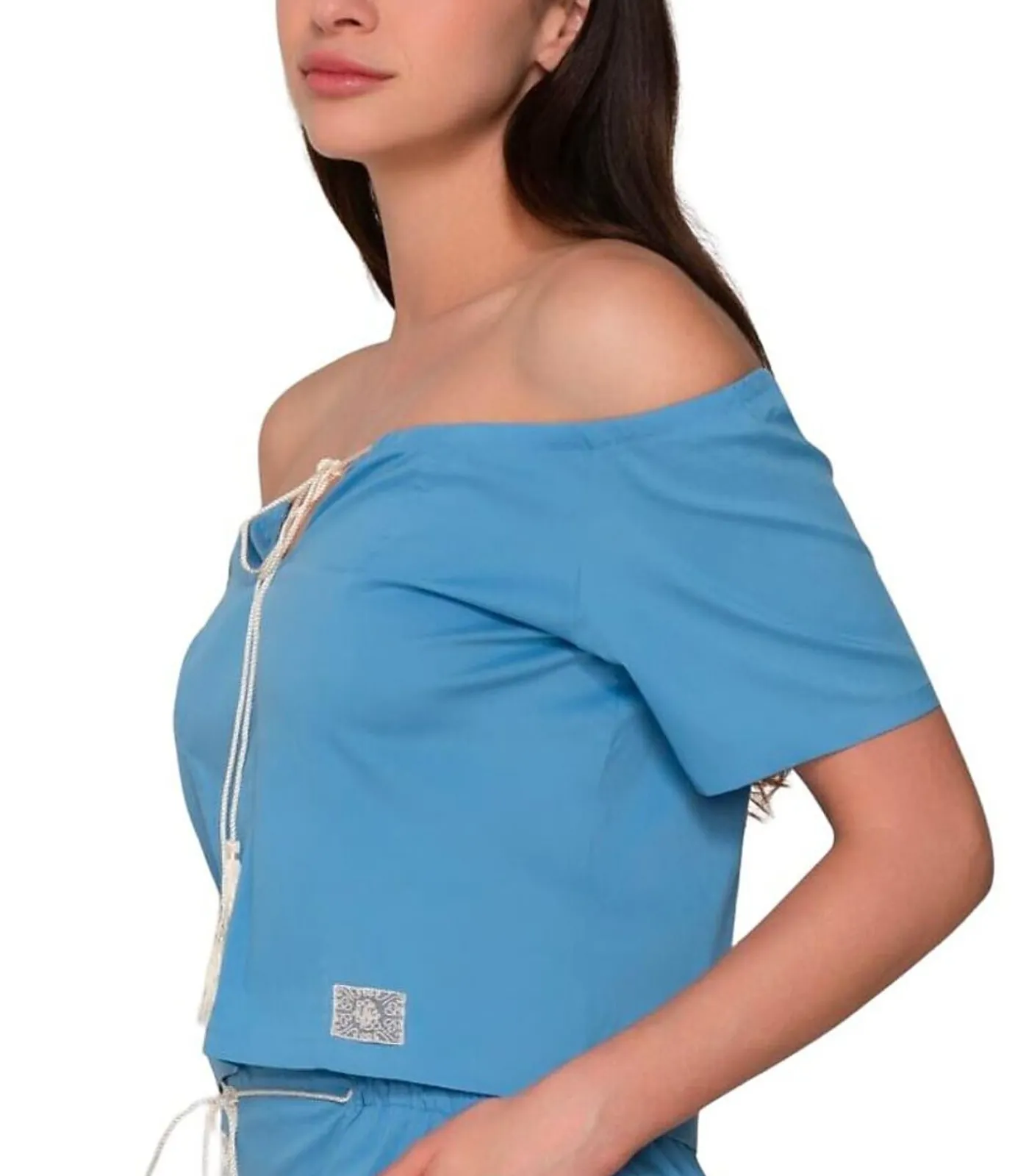 LUNA Top met slipe mouwen GRACE blue Outlet