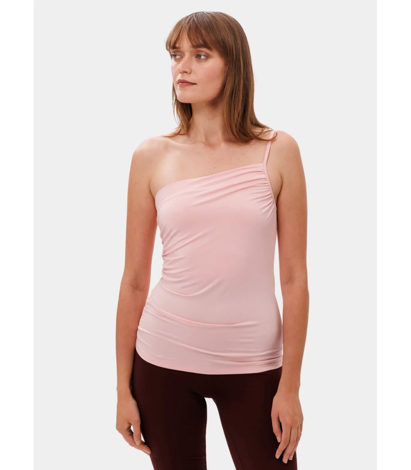 Les Lunes Top Met Spaghettibandjes “NOVAA Top One Shoulder Jersey” salmonPink Discount