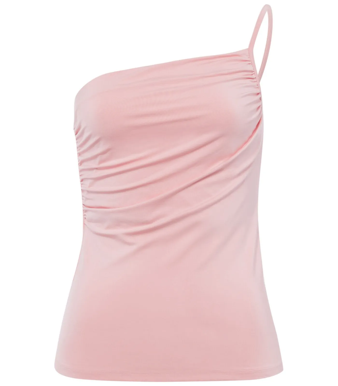 Les Lunes Top Met Spaghettibandjes “NOVAA Top One Shoulder Jersey” salmonPink Discount