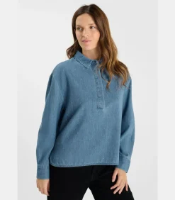 Le Temps des Cerises Top van jeans ALBERTA blue Sale
