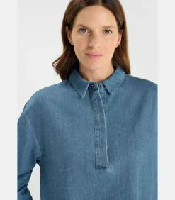 Le Temps des Cerises Top van jeans ALBERTA blue Sale