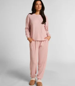 Hunkemöller Top van wafelstof Henley pink Clearance