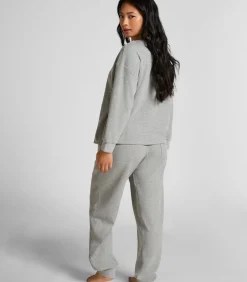 Hunkemöller Top van wafelstof Henley gray Best