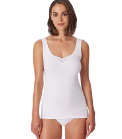 SCHIESSER topje 2 pack cotton essentials tank tops with embroidery white Sale