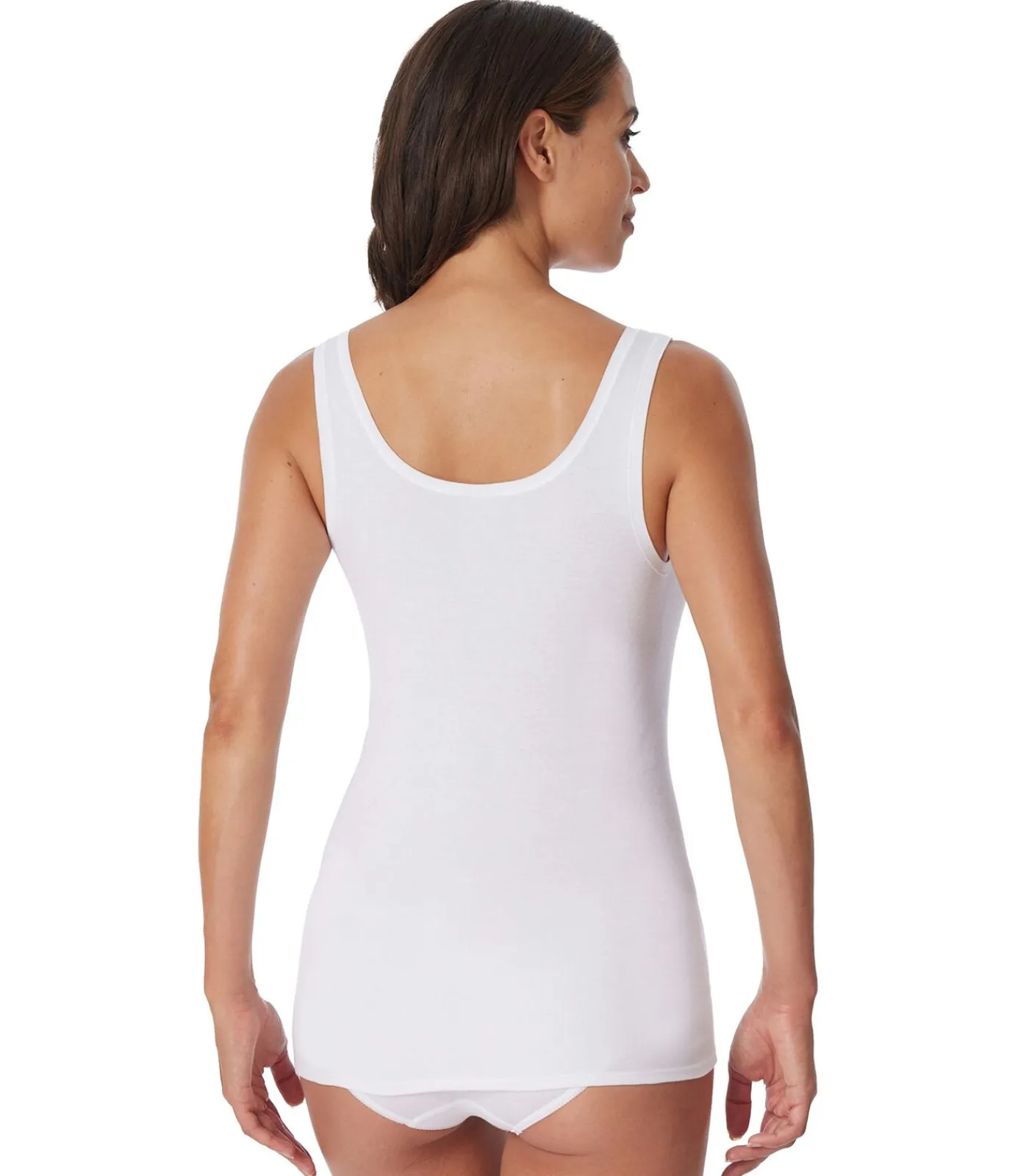 SCHIESSER topje 2 pack cotton essentials tank tops with embroidery white Sale