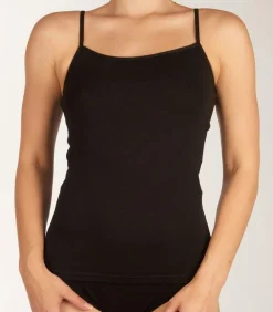 Bamboo basics topje 2 pack seamless knitted spaghetti top black Online