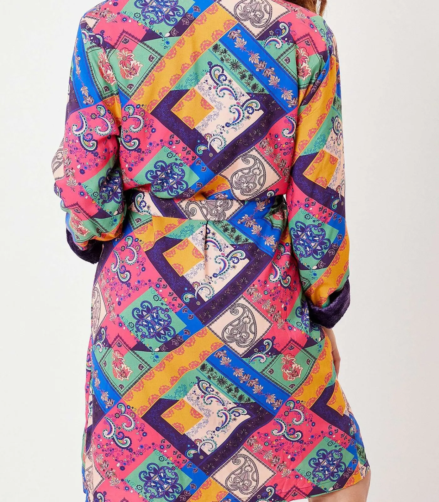 La Fiancée TOUDOU met fleece gevoerde kimono lightPink Outlet