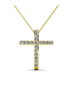 MYC-Paris Traverse ketting en hanger - Oostenrijks kristal gold/white Clearance