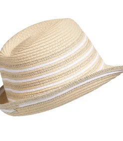 ISOTONER Trilby dameshoed, gestreept silver Hot