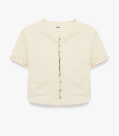 Koton Trui Korte Mouwen Ronde Hals Ruches white Hot