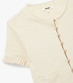 Koton Trui Korte Mouwen Ronde Hals Ruches white Hot