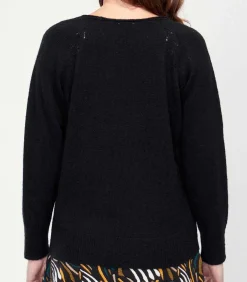 La Fiancée Trui met V-hals NANDI black Sale