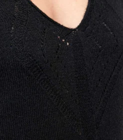 La Fiancée Trui met V-hals NANDI black Sale
