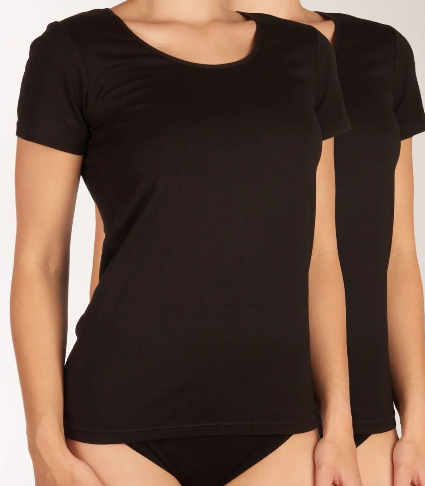 Bamboo basics T-shirt KATE Set van 2 black Clearance