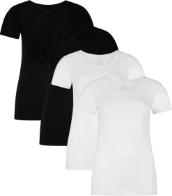 Bamboo basics T-shirt KATE Verpakking van 4 black/white