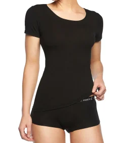 Bamboo basics T-shirt KATE Verpakking van 4 black/white