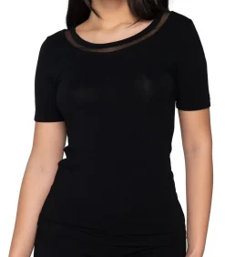 LUNA T-shirt met slipe mouwen Cotton Touch black New