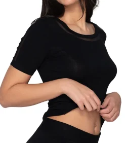 LUNA T-shirt met slipe mouwen Cotton Touch black New