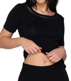 LUNA T-shirt met slipe mouwen Cotton Touch black New