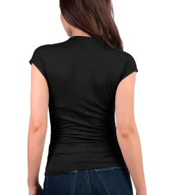 ADMAS T-shirt met slipe mouwen en opstaande kraag Frunces black Best