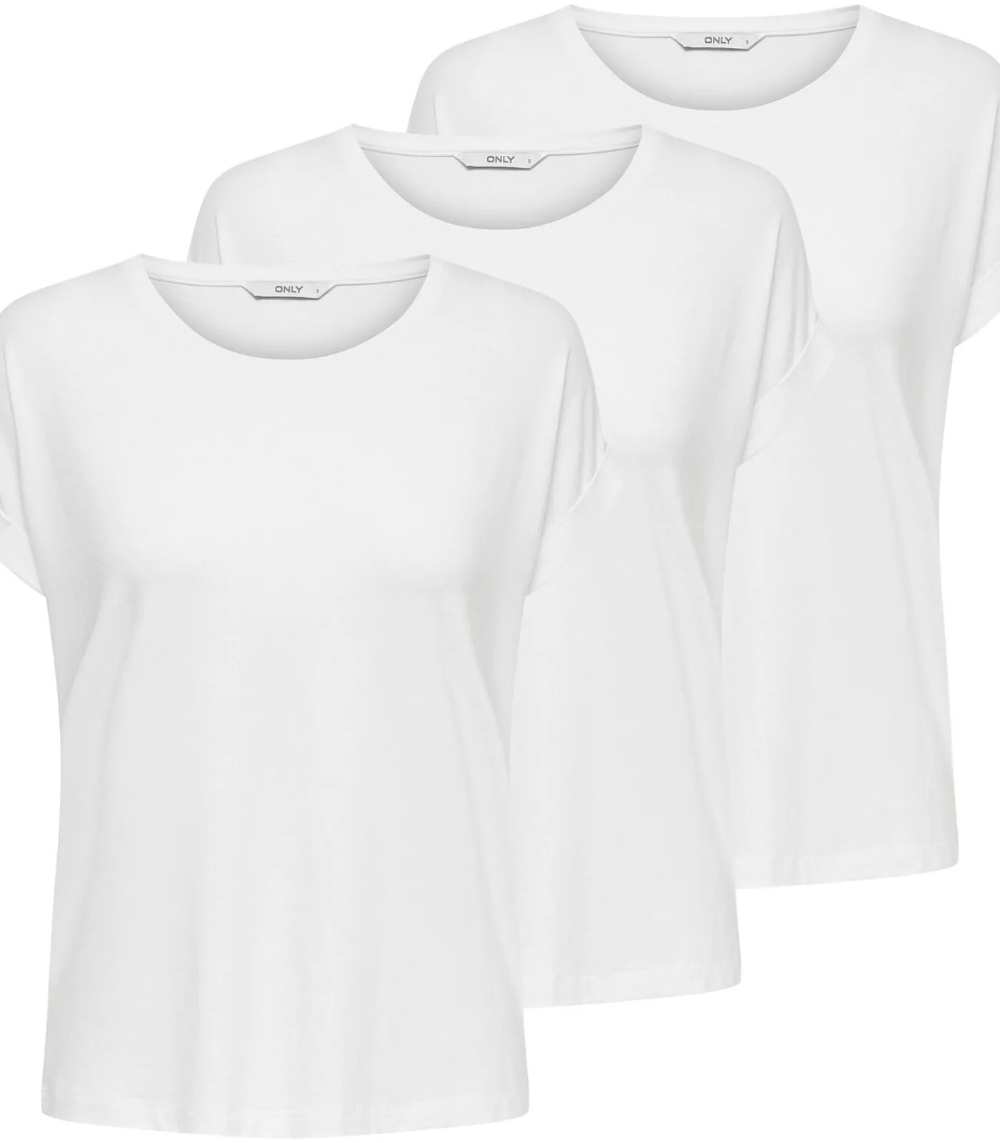 Only T-shirt ONLMOSTER O-NECK TOP 3P Set van 3 white Sale