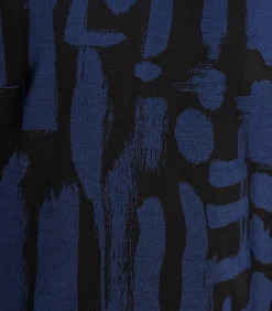 La Fée Maraboutée T-shirt zwart en blauw in jacquard met print en lange mouwen black Discount