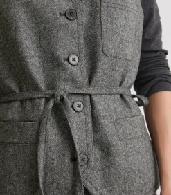 Marc O'Polo Tweed gilet getailleerd darkGrey Discount