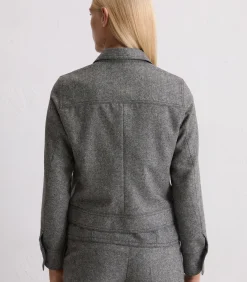 Marc O'Polo Tweed jasje relaxed cropped darkGrey Sale