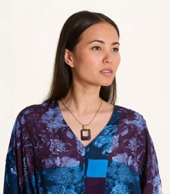 La Fée Maraboutée Tweekleurige ketting in goud en paars violet New