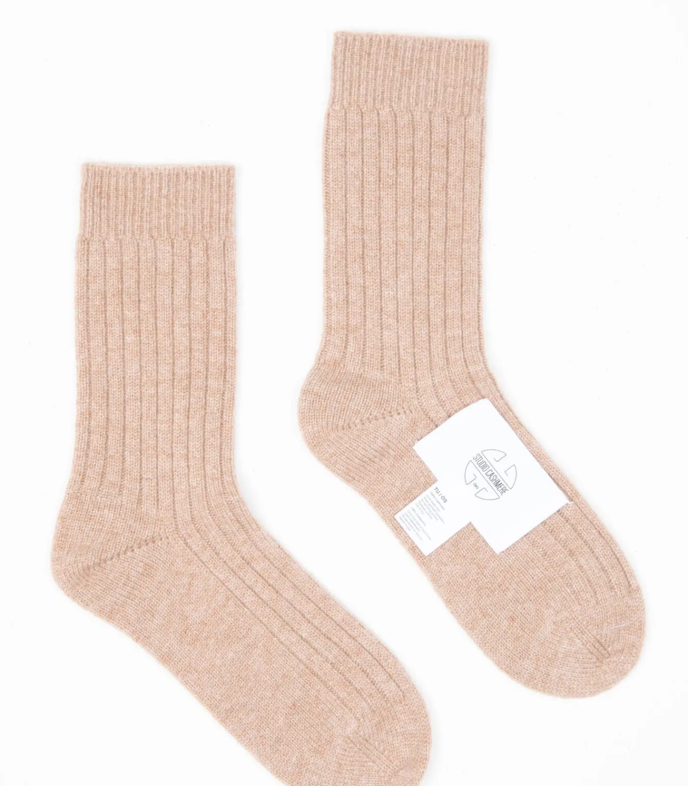 Studio Cashmere8 UNI 12 Traditionele rib 4 draads sok - 100% kasjmier camel