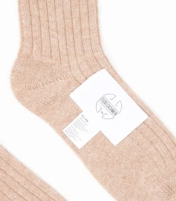 Studio Cashmere8 UNI 12 Traditionele rib 4 draads sok - 100% kasjmier camel
