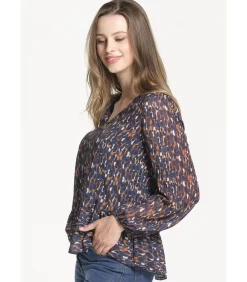 J&JOY V -Neck Blouse Straight Cut blue Sale