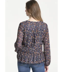 J&JOY V -Neck Blouse Straight Cut blue Sale