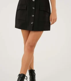 Deeluxe VALENTINA - Suède rok black Clearance