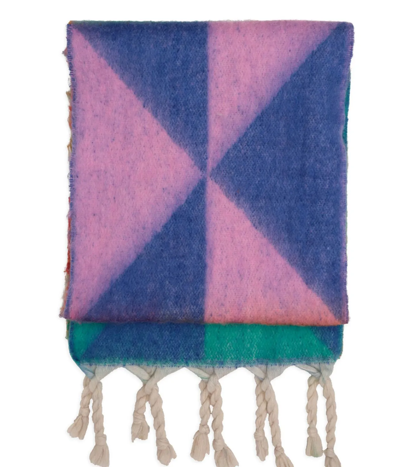 J&JOY Veelkleurige driehoeksjaal met franje multicolor Outlet