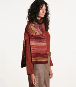 La Fée Maraboutée Veelkleurige gebreide sjaal red New