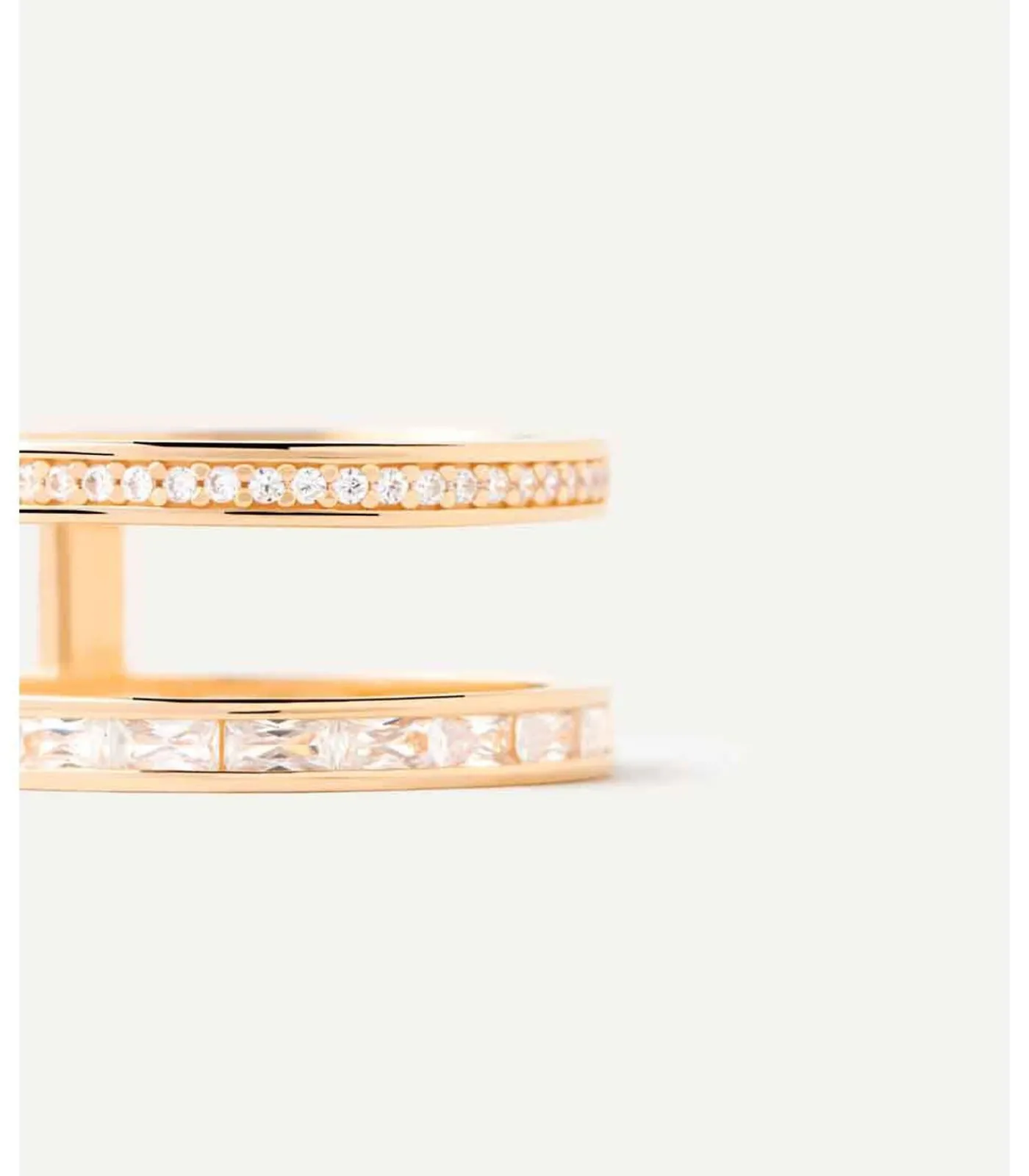 PDPAOLA Verguld zilveren ring Bianca gold Clearance