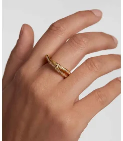 PDPAOLA Verguld zilveren ring Olivia gold Best