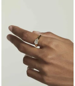 PDPAOLA Verguld zilveren ring Vanilla Stamp gold Outlet