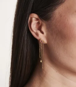 La Fée Maraboutée Vergulde bungelende ketting oorbellen whiteGold Clearance