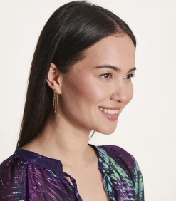 La Fée Maraboutée Vergulde bungelende ketting oorbellen whiteGold Clearance